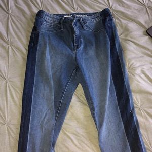 stretchy strip jeans